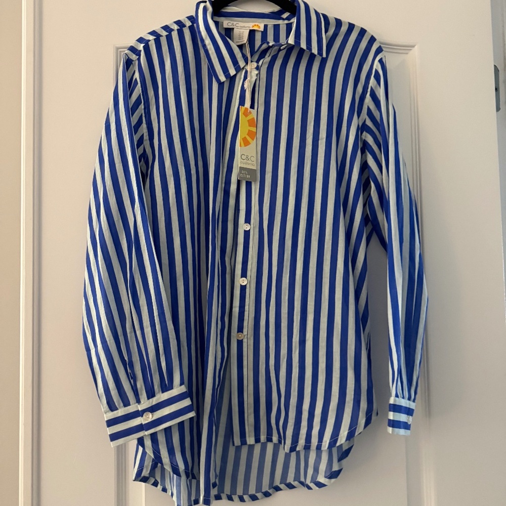 Blue and White Striped Outfit